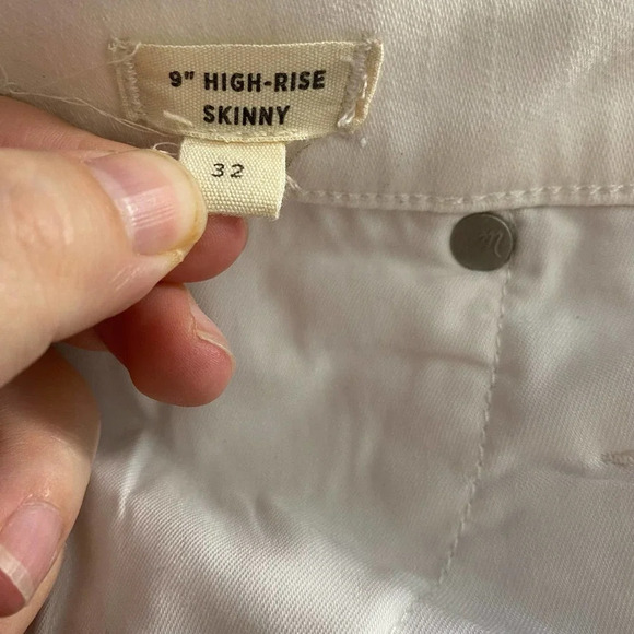Madewell 9" High-Rise Skinny Jeans Pure White‎ - Picture 10 of 12